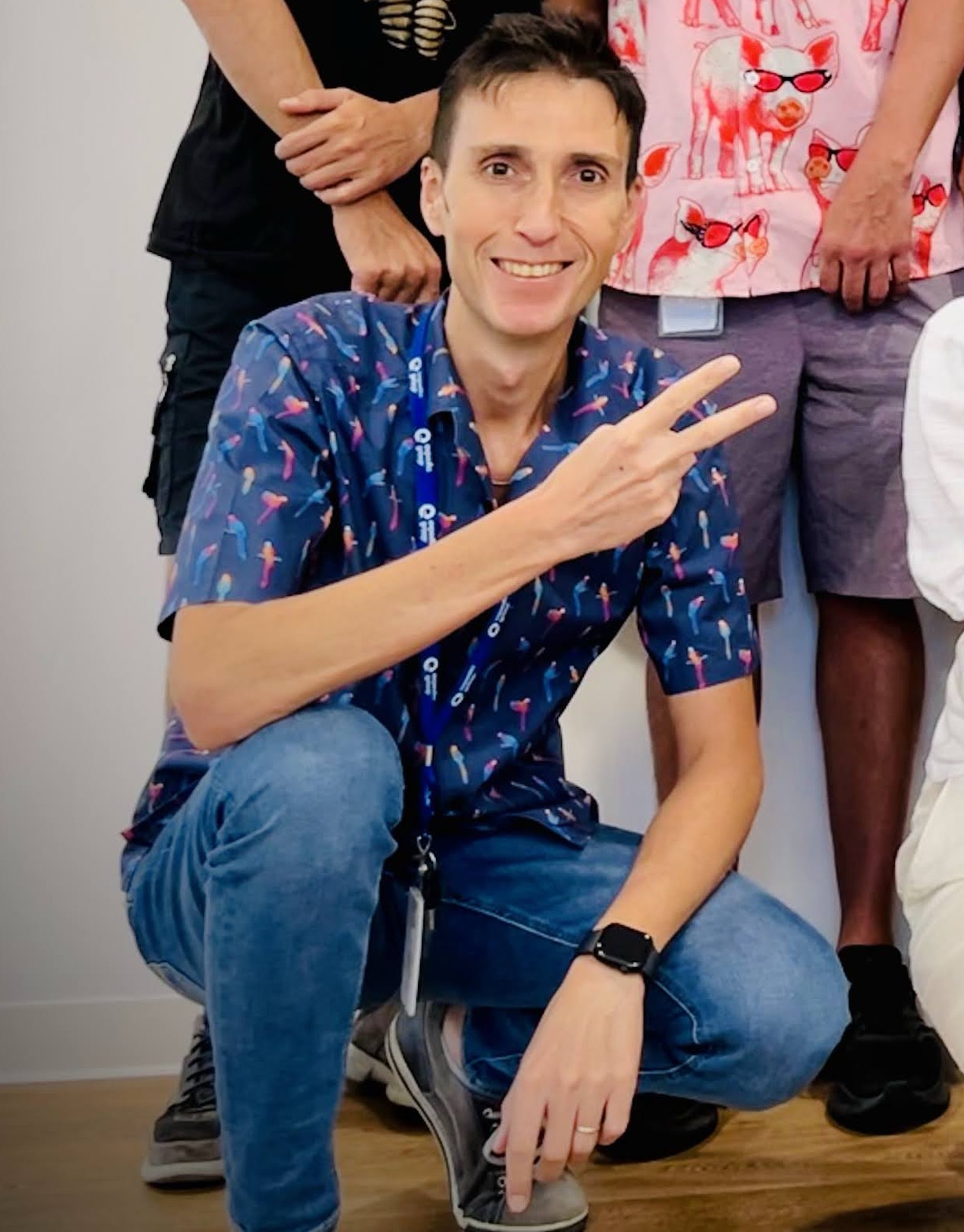 Fabio Borriello smiling and making a peace sign